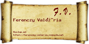 Ferenczy Valéria névjegykártya